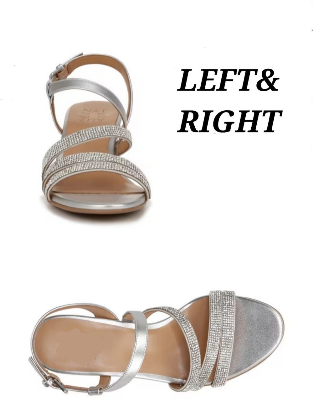Women's Silver Rhinestone Strappy Sandals